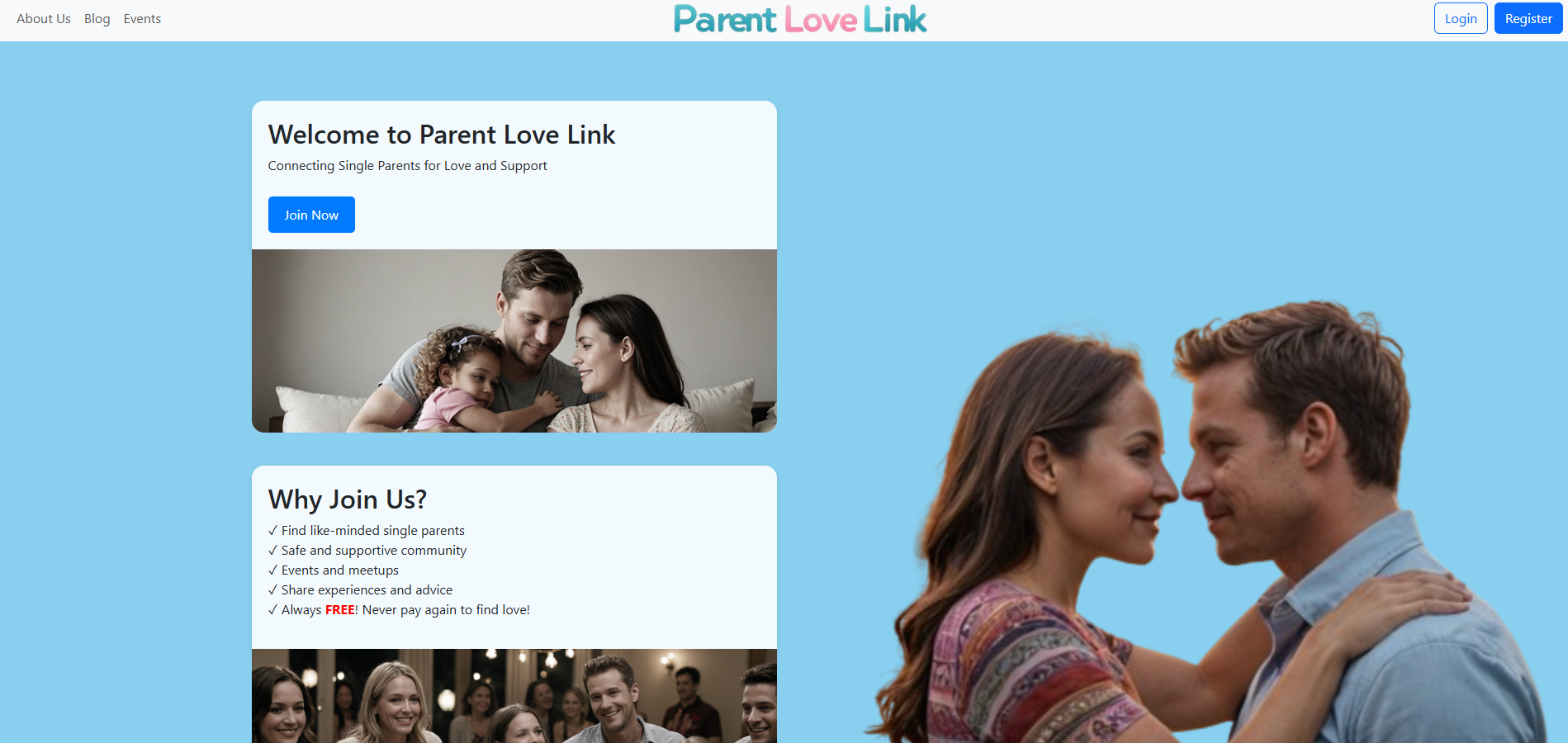 Screenshot of Parent Love Link theme selector interface showing multiple colorful themes for user customization.