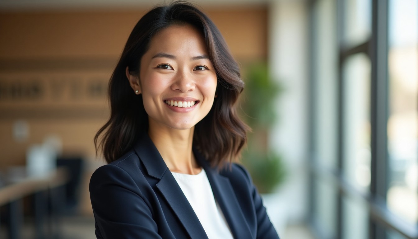 Portrait of Maya Chen, Broker.
