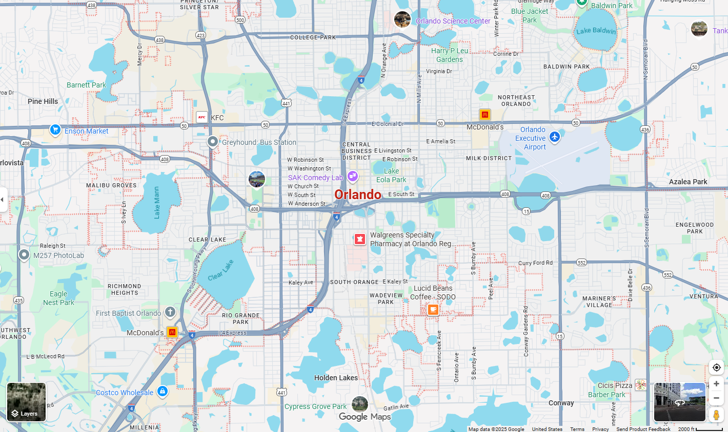 Static map mockup showing HarborPoint Realty’s Orlando service area.